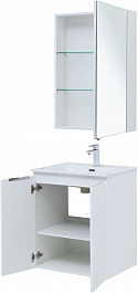 Aquanet Мебель для ванной Алвита New 60 2 дверцы подвесная белая матовая – фотография-6